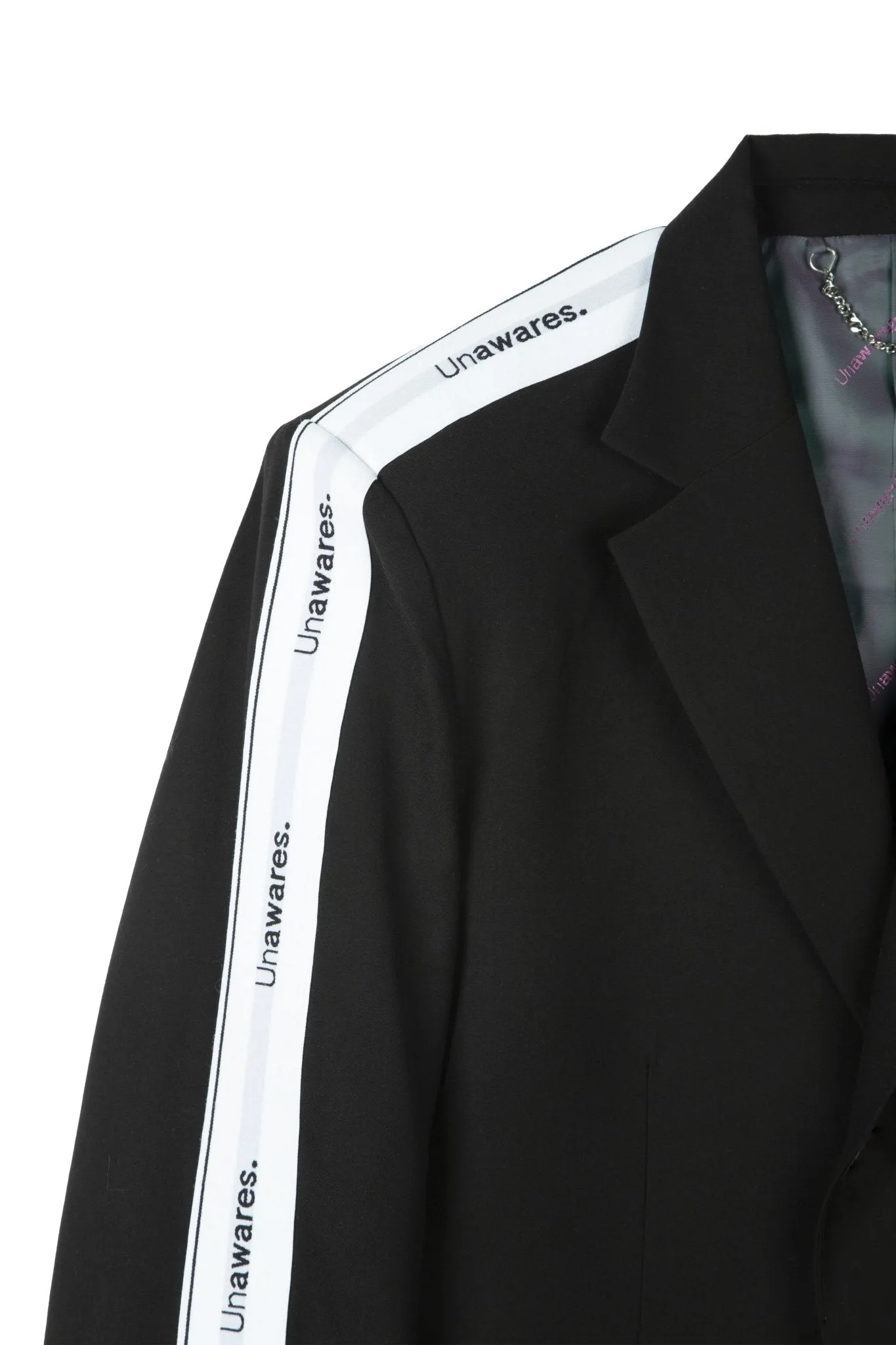 Black Color Blocking Strap Single Breasted Suit