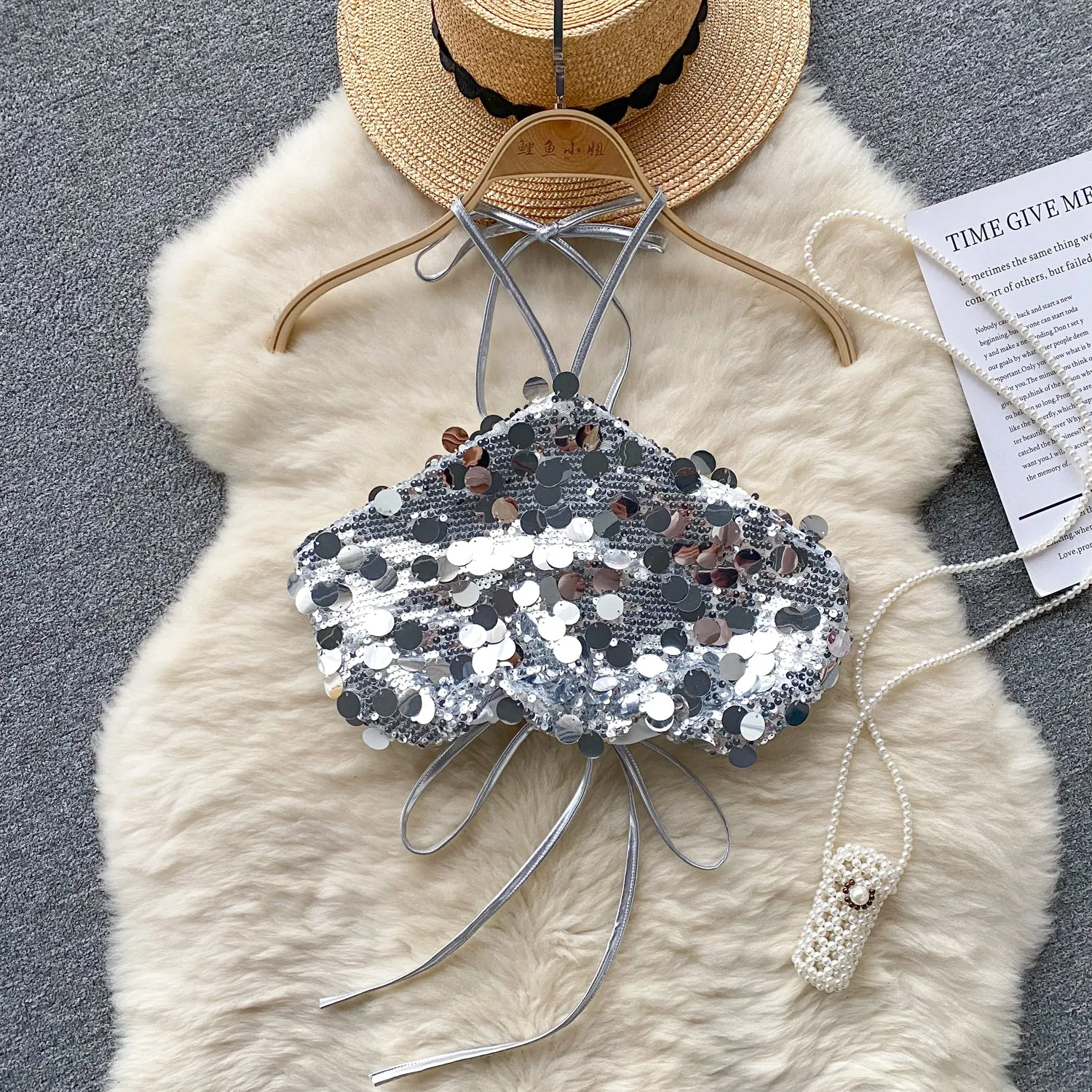 Chic Backless Sequin Camisole
