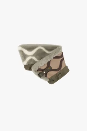 Intarsia Aviator Collar - Pale Jade / Taupe