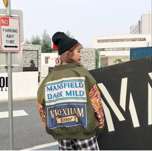 Joskaa JESSIC Spring Jacket Women Windbreaker Coat Patch Designs Harajuku Loose Bomber Streetwear Casual Basic Oversize Short Jacket