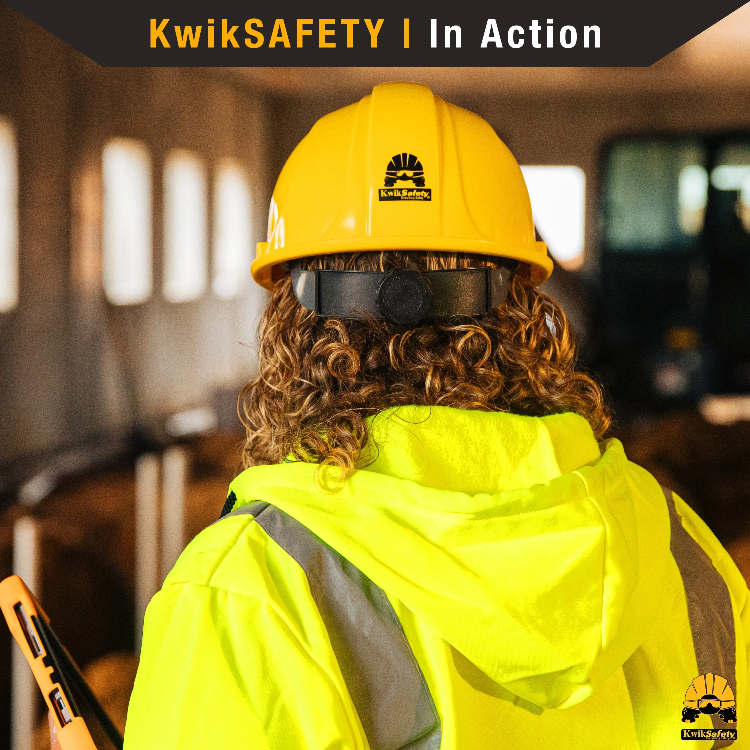 KwikSafety YELLOW TURTLE SHELL Hard Hat (10 COOLING VENTS) Type 1 Class C ANSI Tested OSHA Compliant Standard Cap Style PPE - Model No.: KS1601