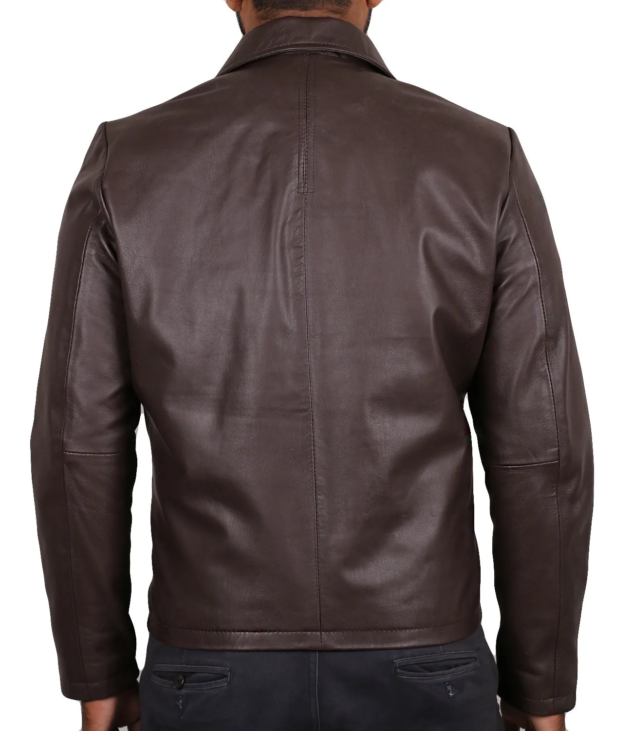 Leather Jackets Hub Mens Genuine Lambskin Leather Jacket (Black, Aviator Jacket) - 1501267
