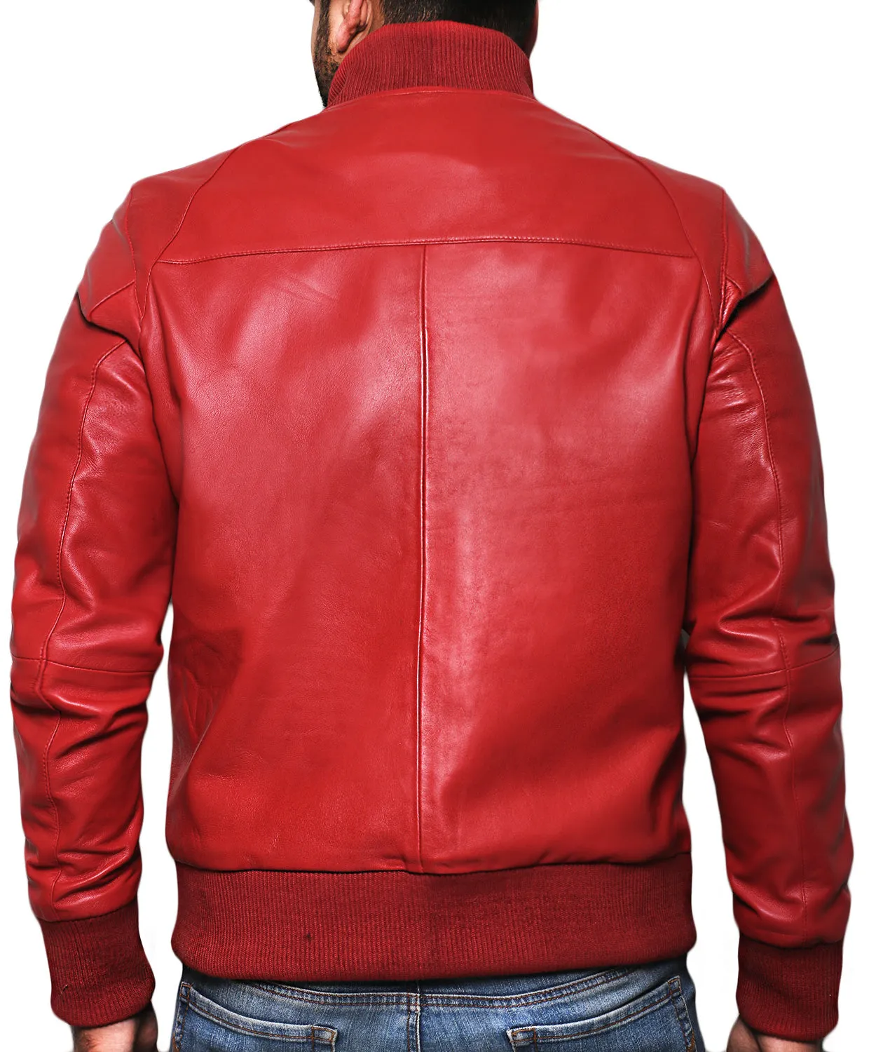 Leather Jackets Hub Mens Genuine Lambskin Leather Jacket (Black, Bomber Jacket) - 1501361