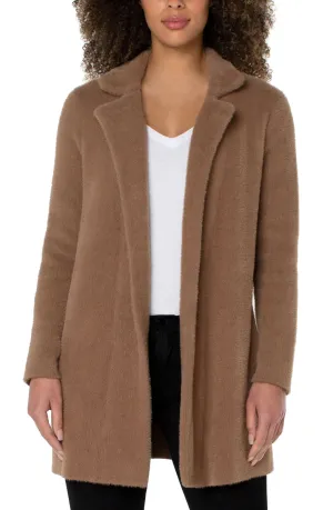Open Front Coatigan Sweater | Camel