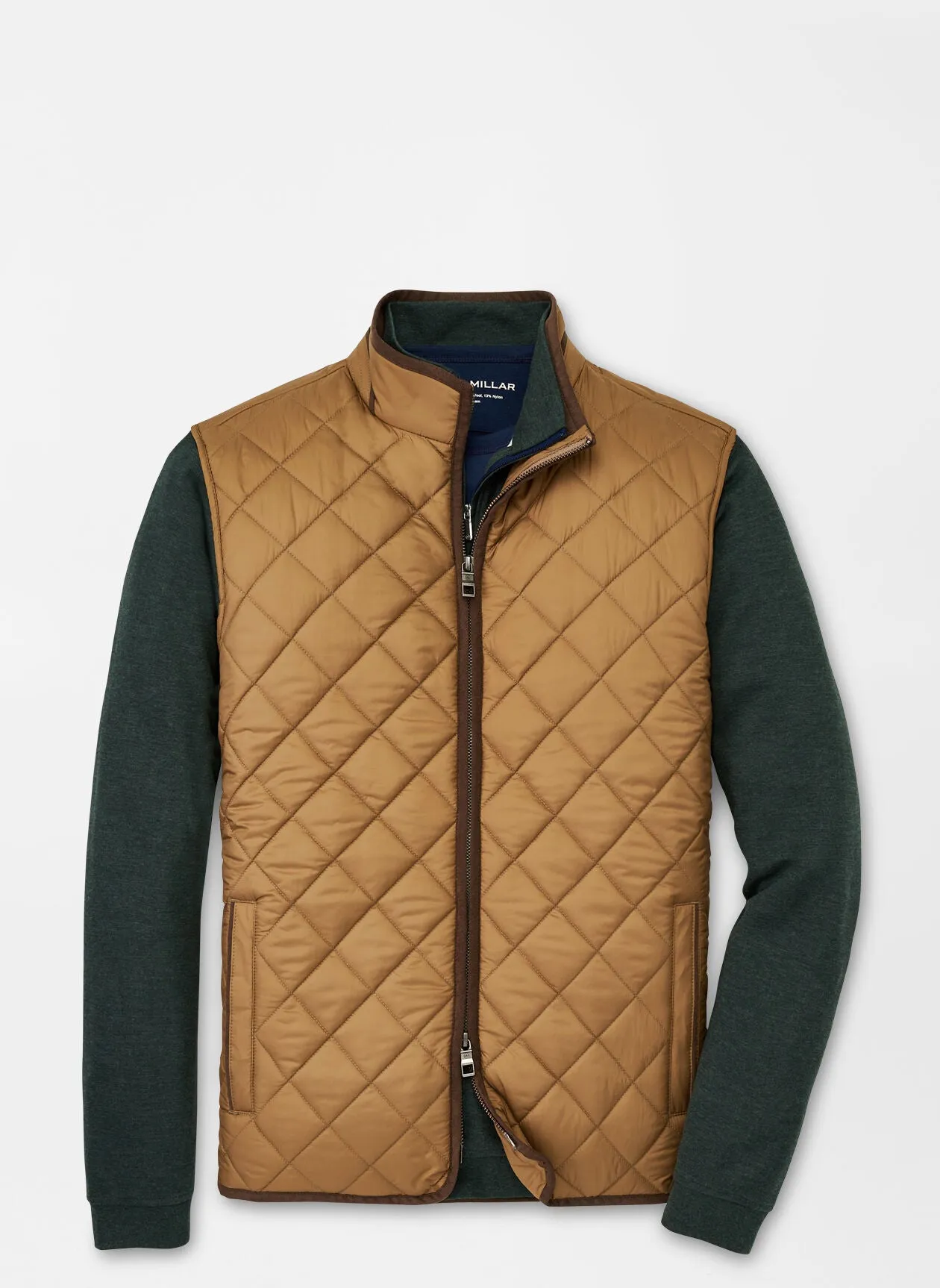 PETER MILLAR ESSEX QUILTED TRAVEL VEST - KHAKI