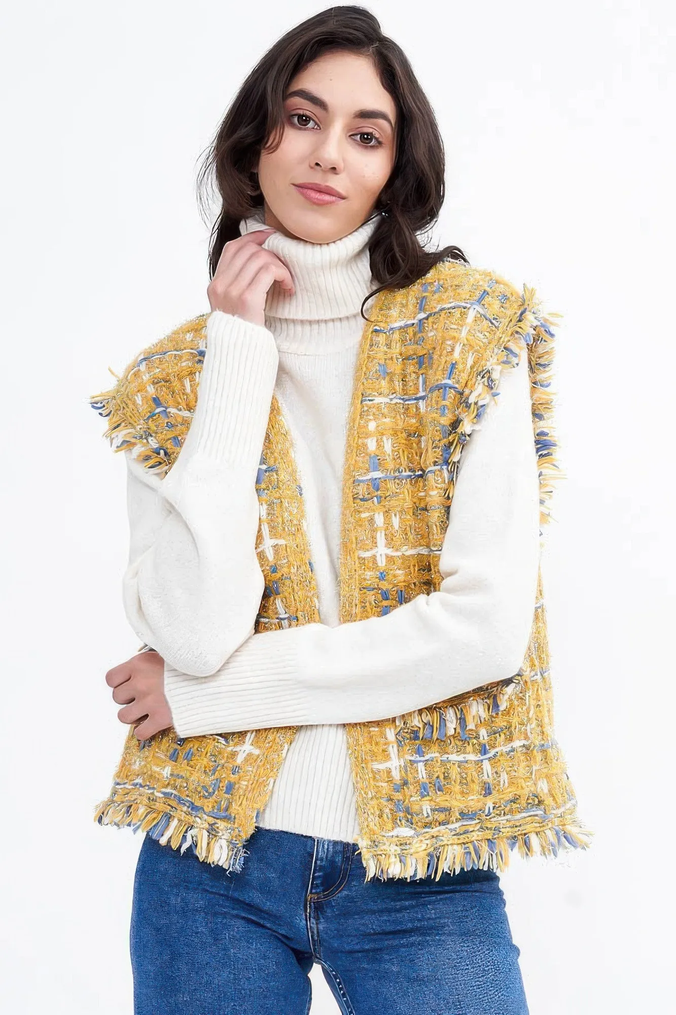 Plaid Tweed Vest