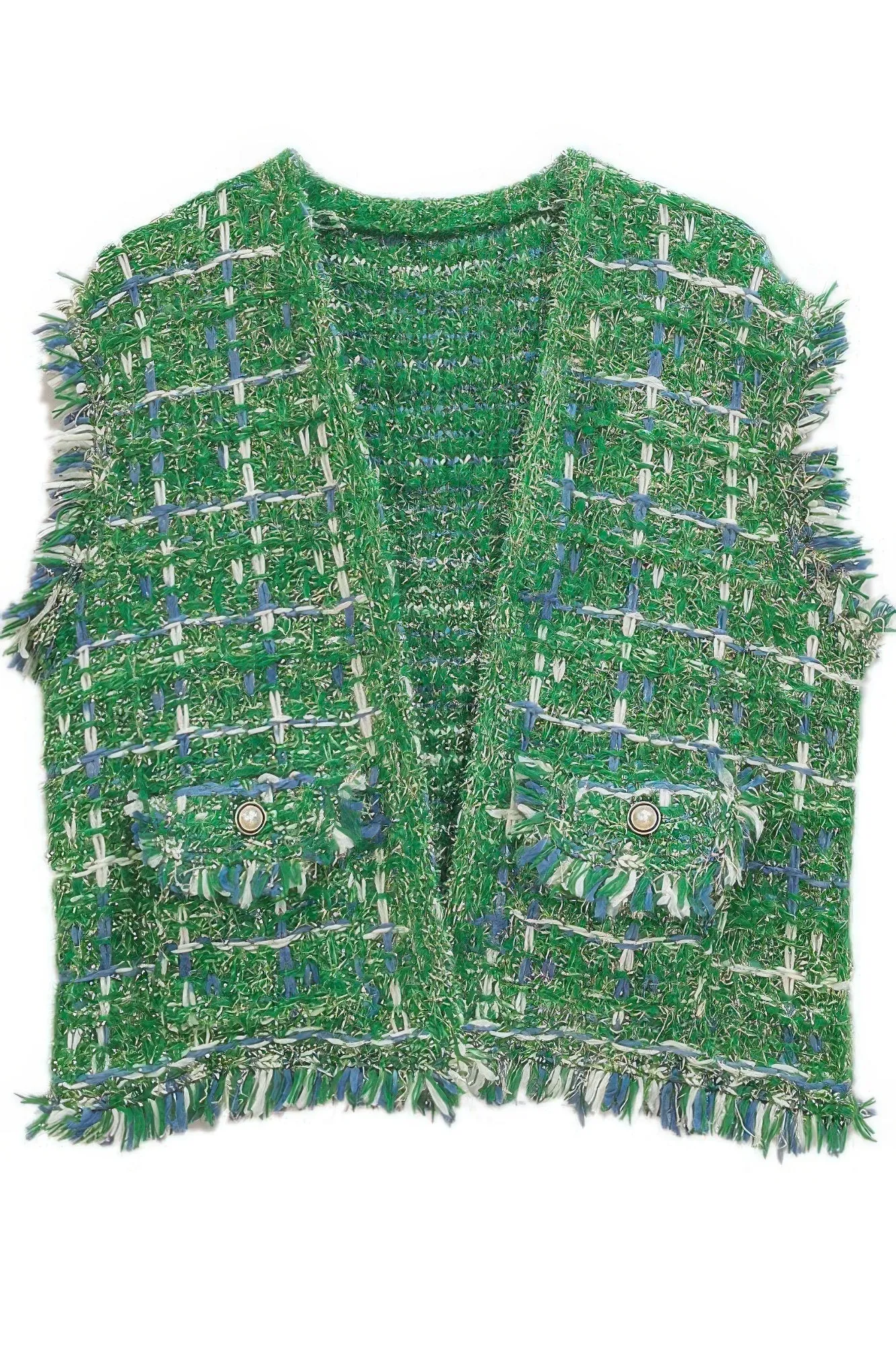 Plaid Tweed Vest