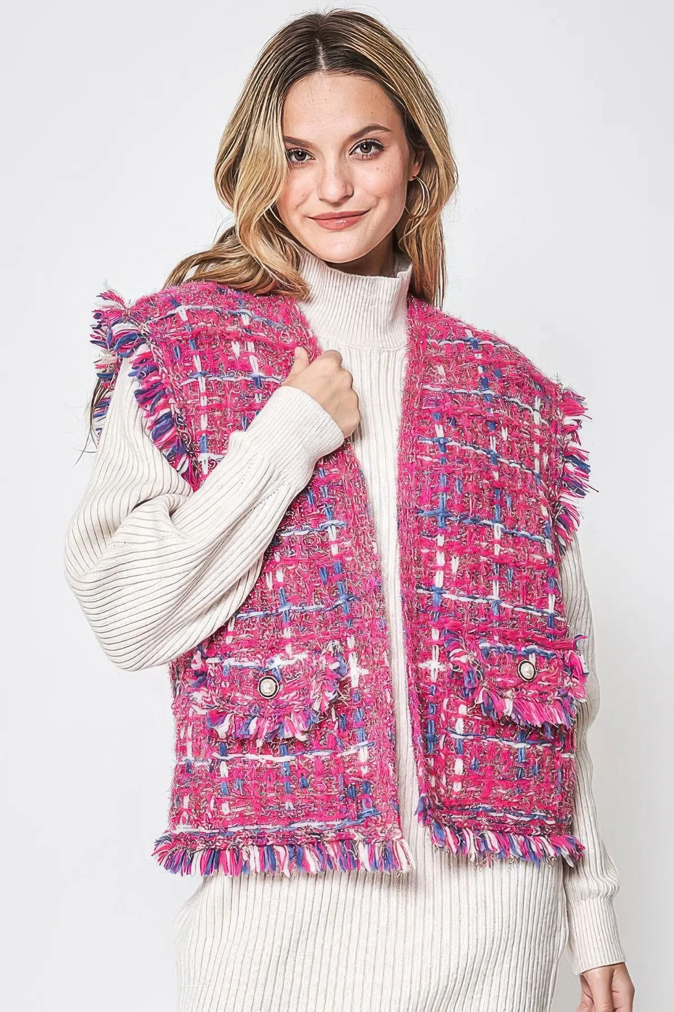 Plaid Tweed Vest