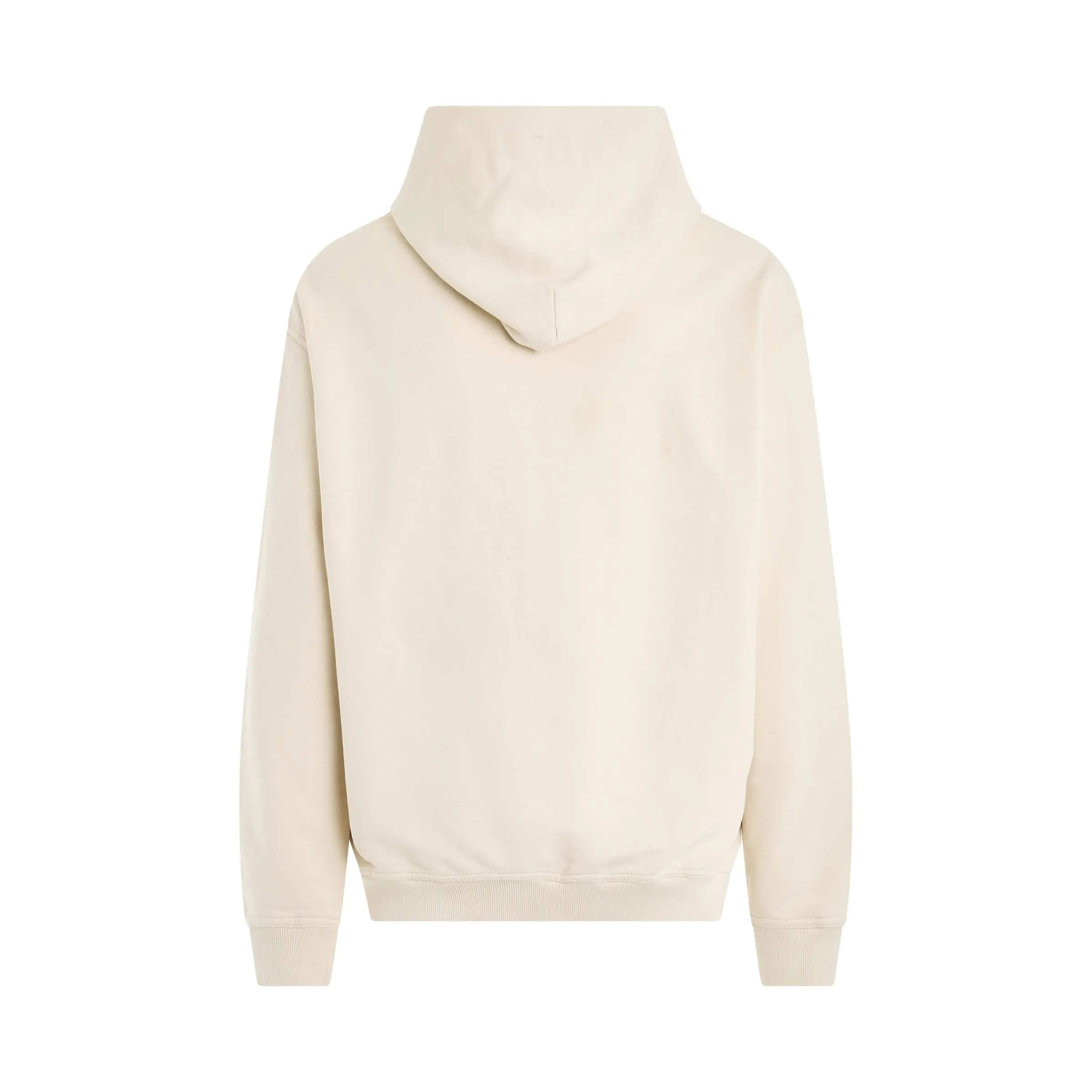 Upside Down Logo Hoodie in Beige