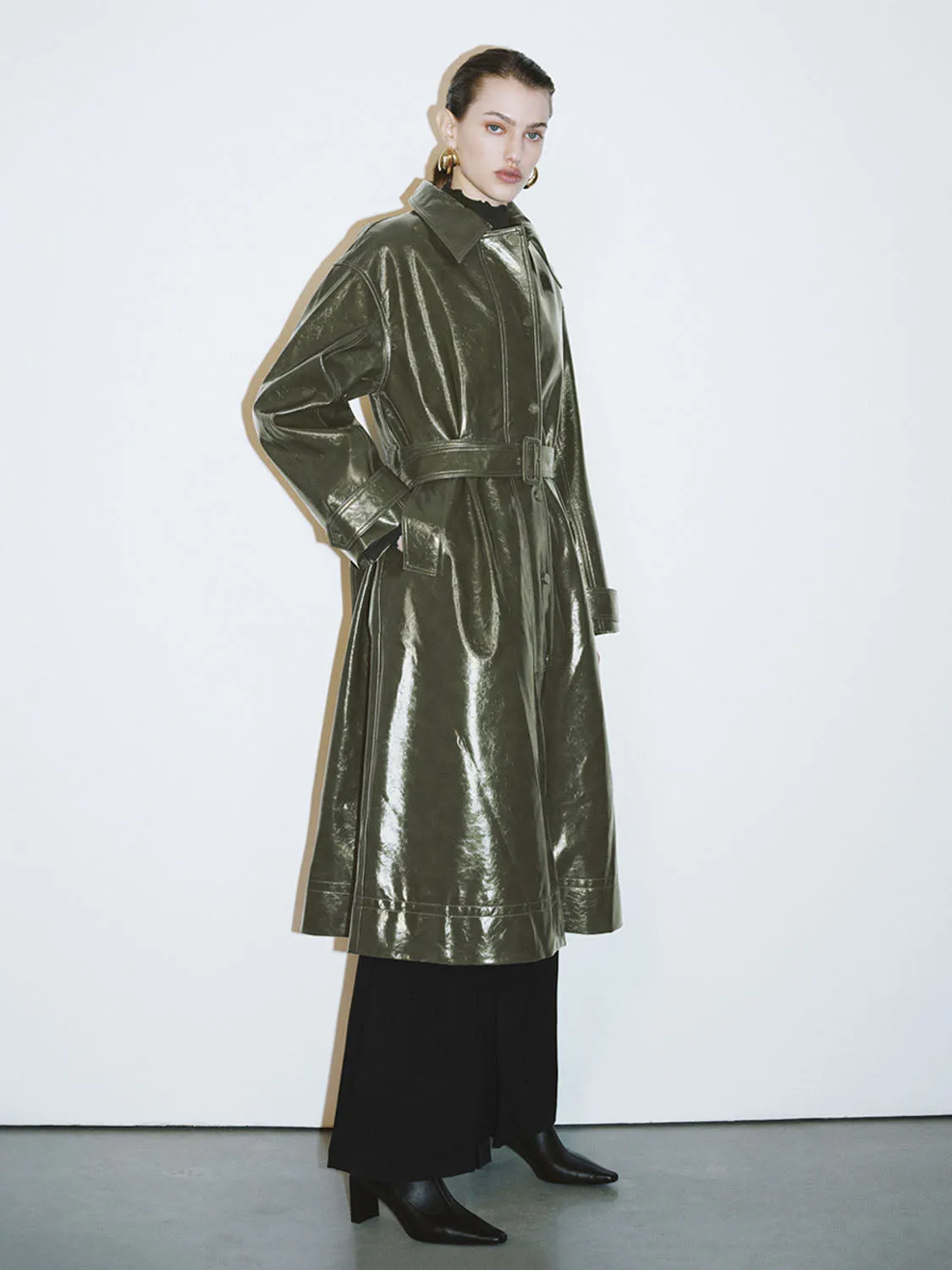 Vegan Leather Maxi Coats