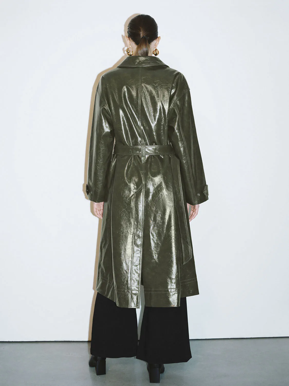 Vegan Leather Maxi Coats