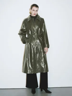 Vegan Leather Maxi Coats