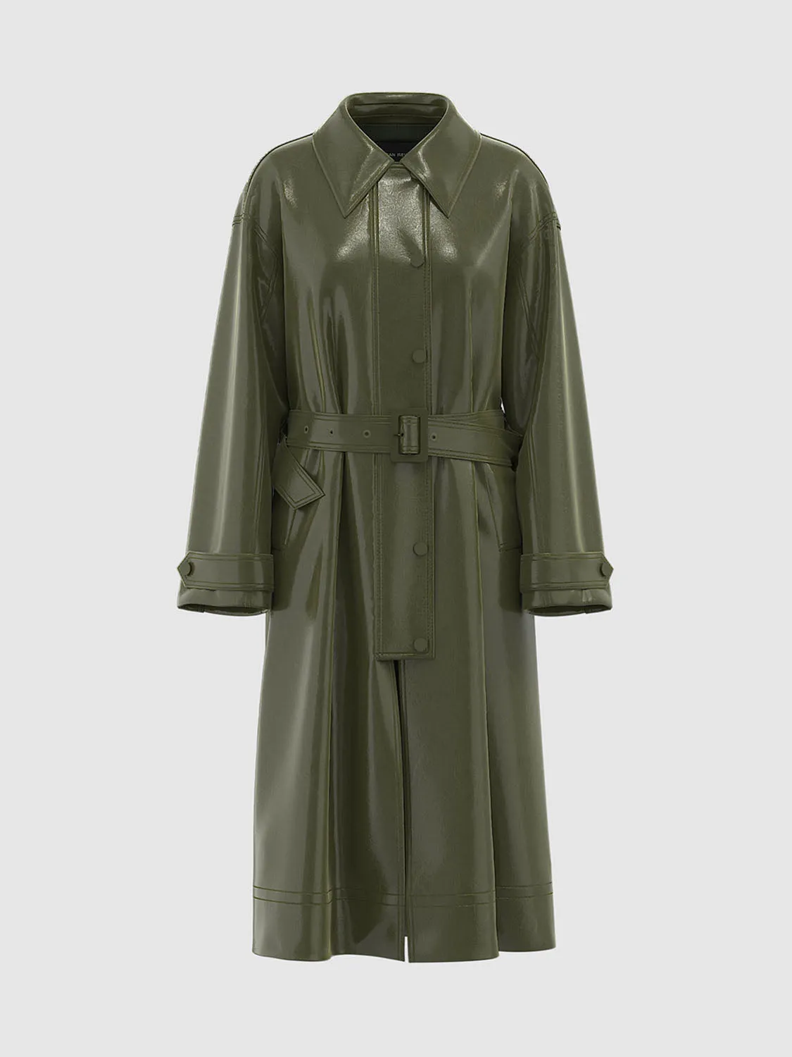 Vegan Leather Maxi Coats