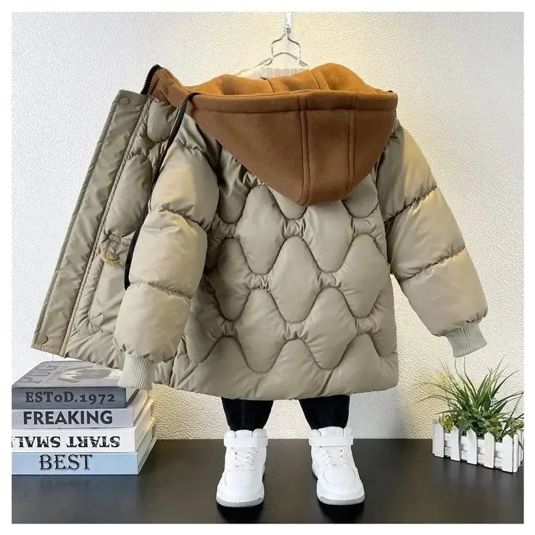 Warm halten Winter Jungen Jacke wasserdicht Mode Baby Mantel Kapuze Reiß verschluss Jungen Oberbekleidung Geburtstags geschenk 4 6 8 10 Jahre Kinder kleidung